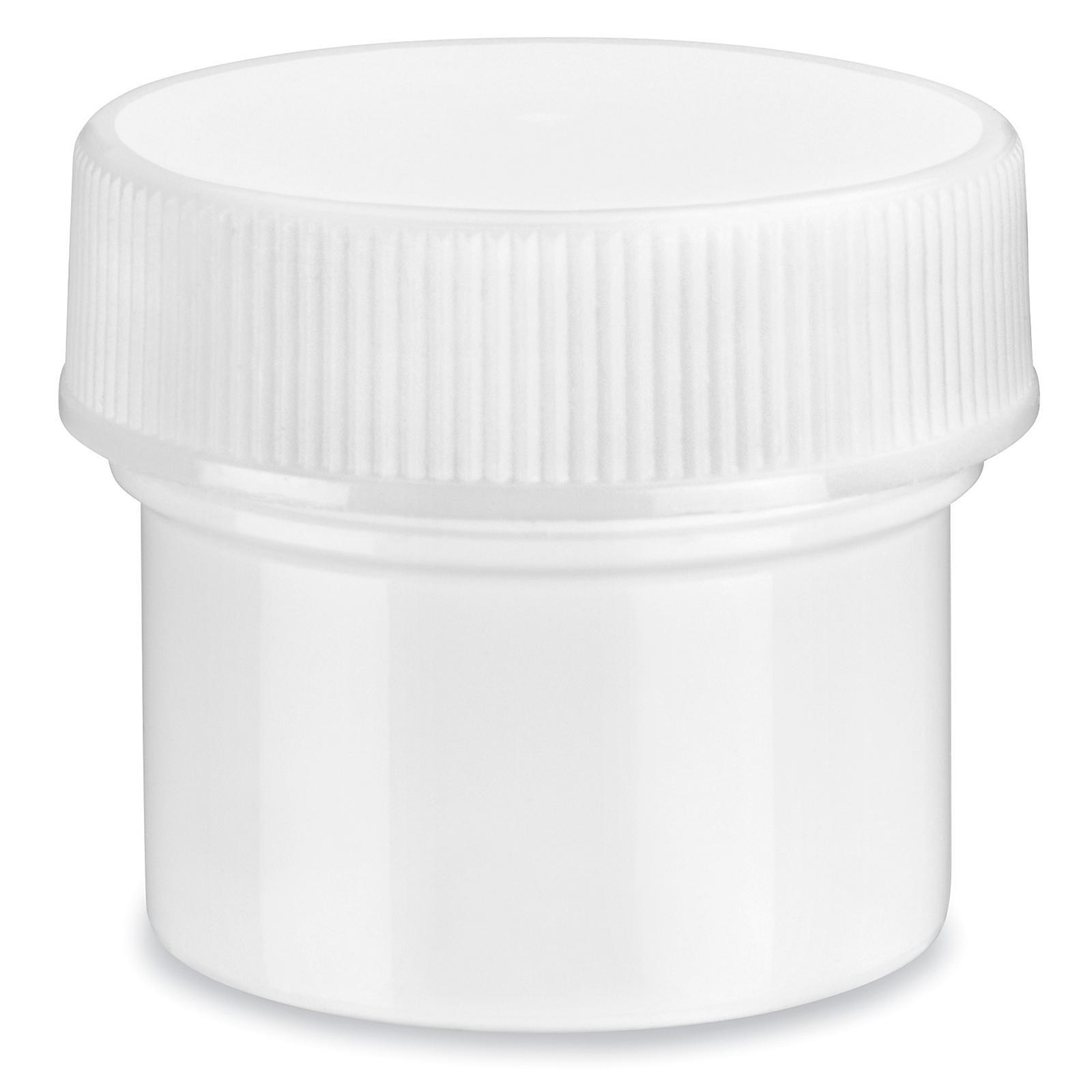 White Round Wide-Mouth Plastic Jars - 1