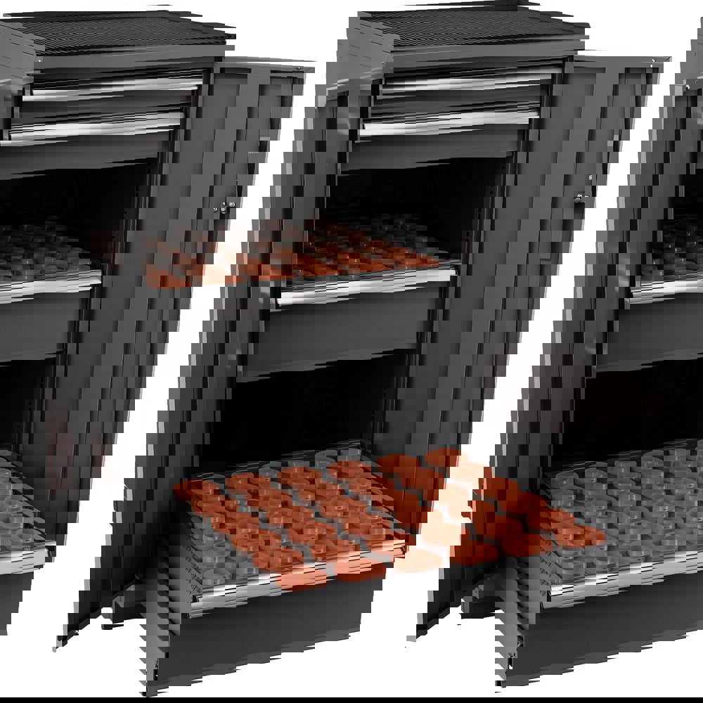 CNC Storage Cabinets; Cabinet Type: Modular ; Taper Size: 40 ; Number Of Doors: 2.000 ; Number Of Drawers: 4.000 ; Color: Dark Gray ; Material: Steel