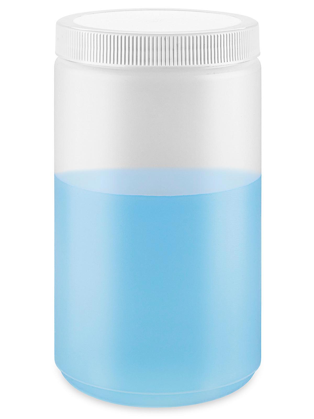 Natural Round Wide-Mouth Plastic Jars -