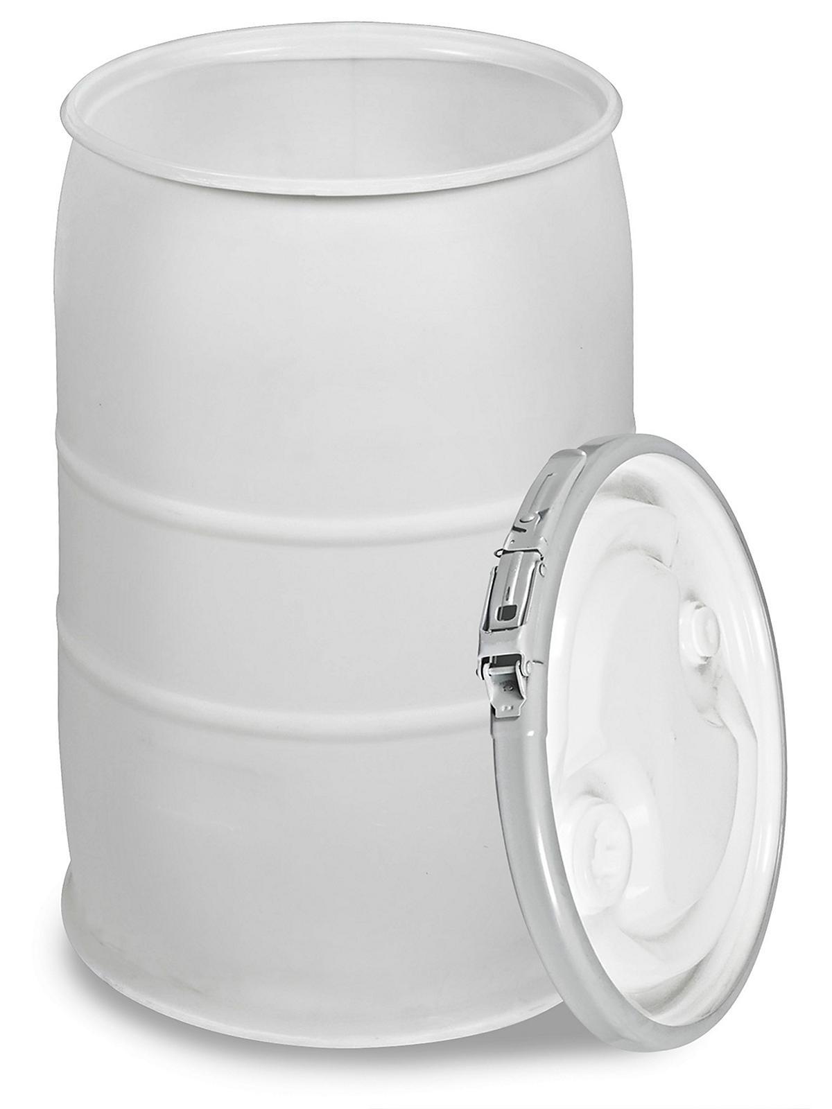 Plastic Drum with Lid - 30 Gallon, Open