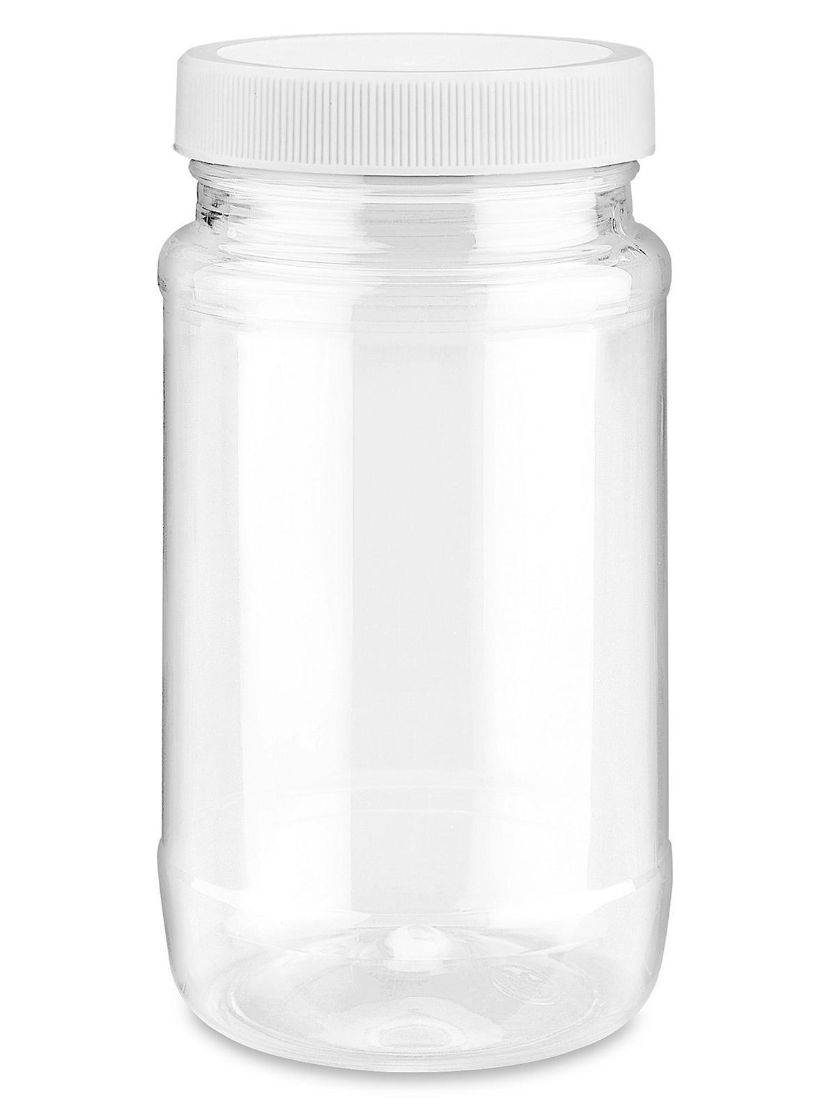 Clear PET Round Wide-Mouth Plastic Jars