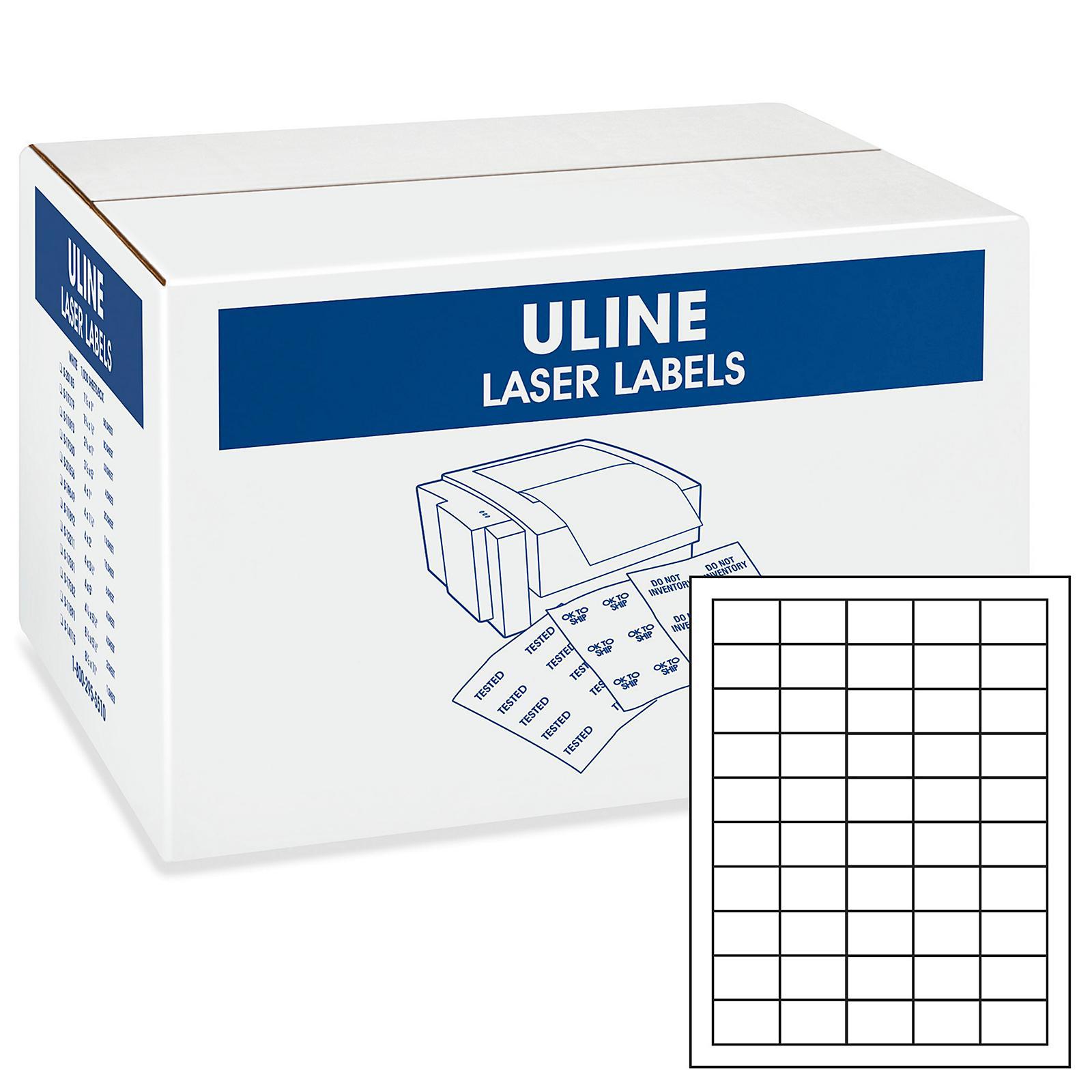Uline Laser Labels Bulk Pack - White, 1