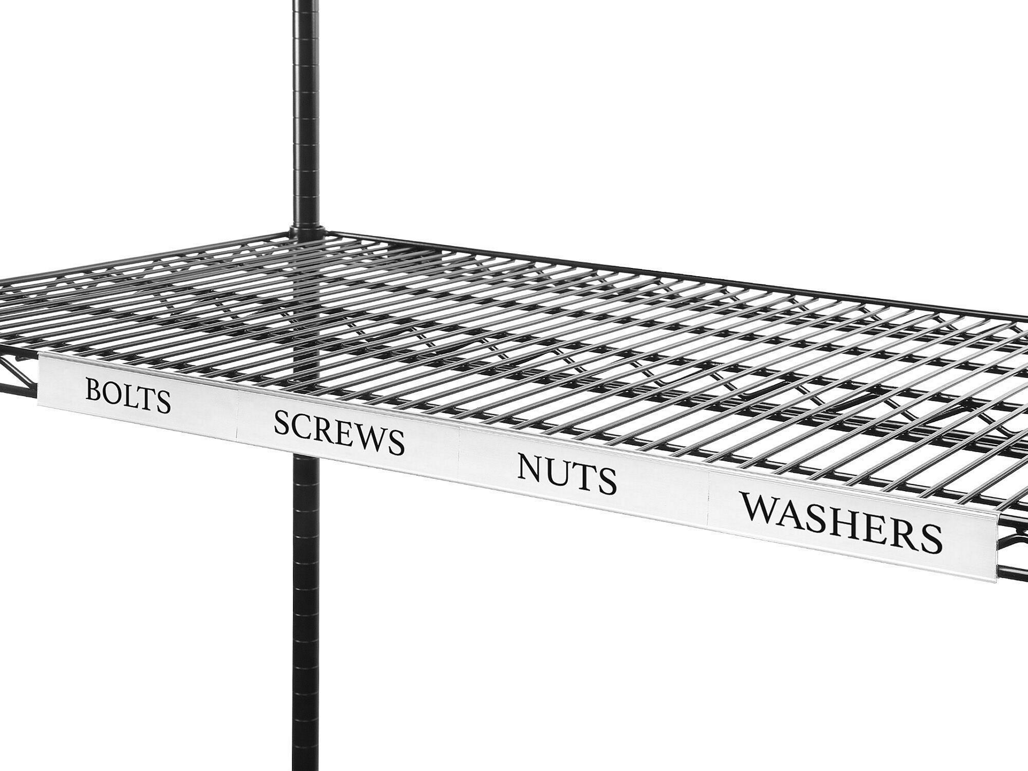 Standard Wire Shelving Label Holders wit