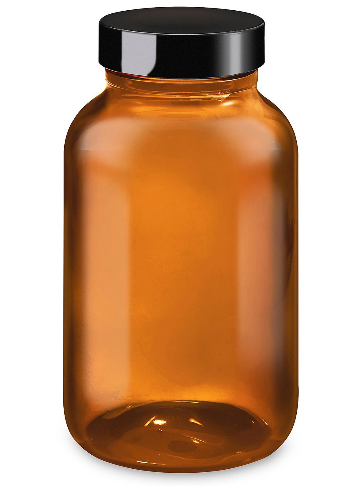 Amber Wide-Mouth Glass Jars - 8 oz. Sold