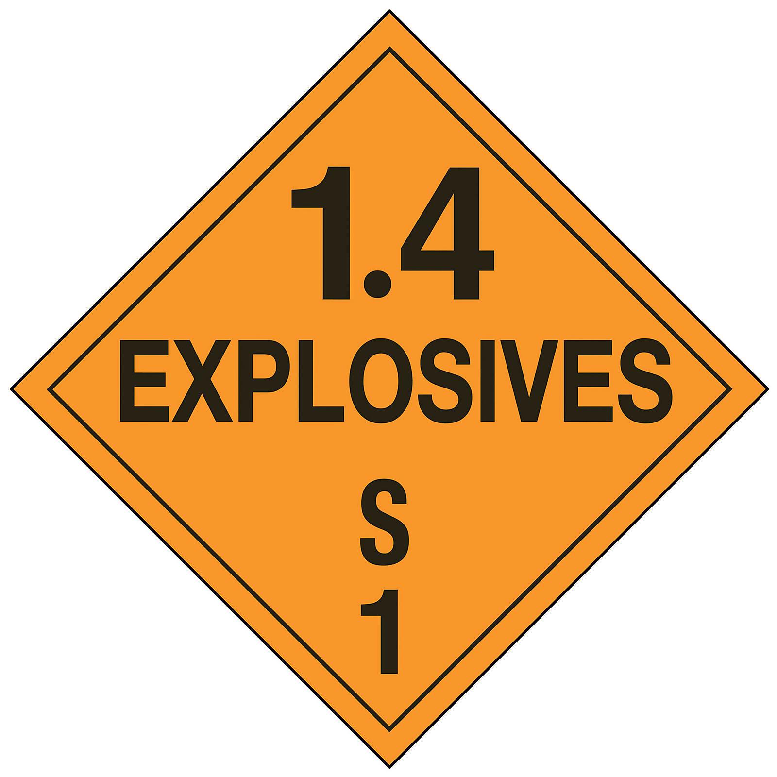 D.O.T. Placard - Explosives 1.4 S, Tagbo