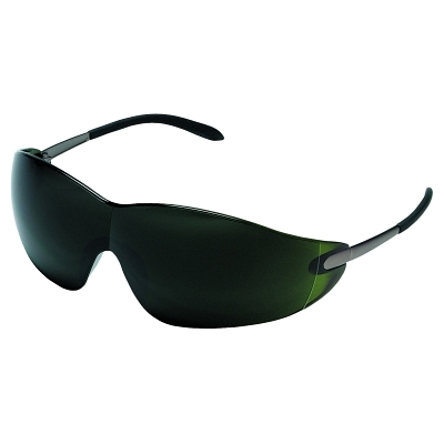 Safety Glasses: Scratch-Resistant, Polycarbonate, Green Lenses, Frameless