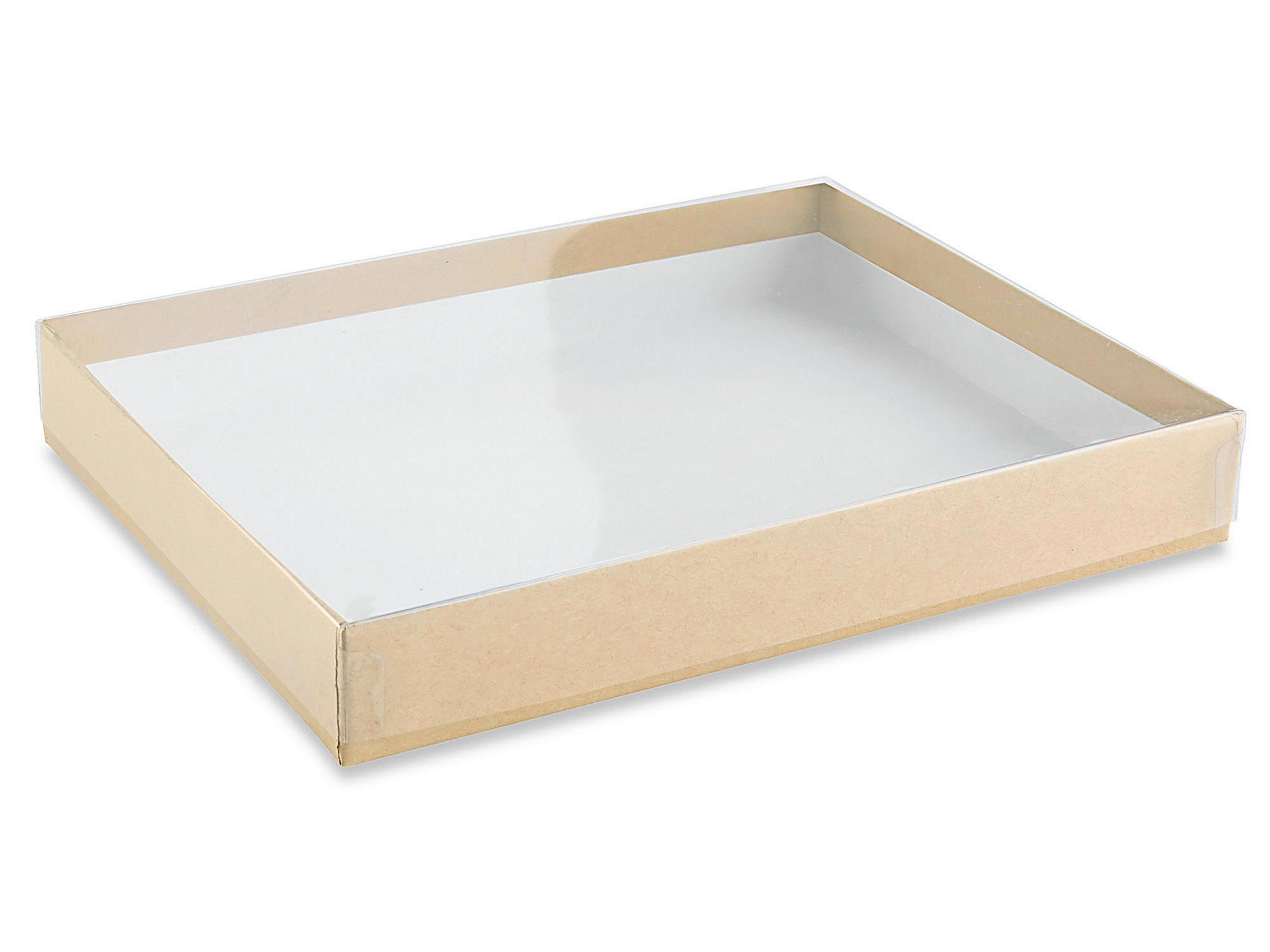 Clear Lid Boxes with Kraft Base - 7 3 8