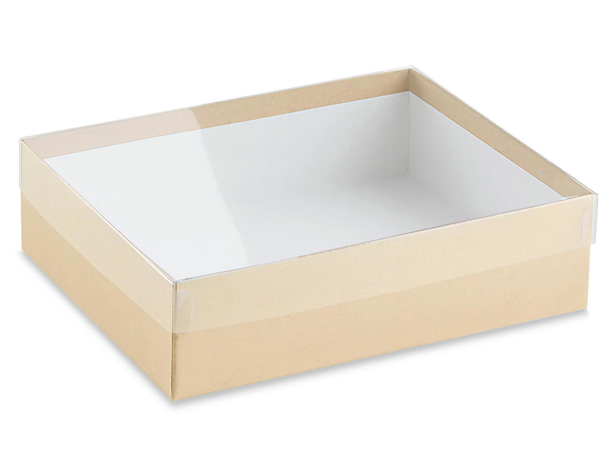 Clear Lid Boxes with Kraft Base - 7 3 8