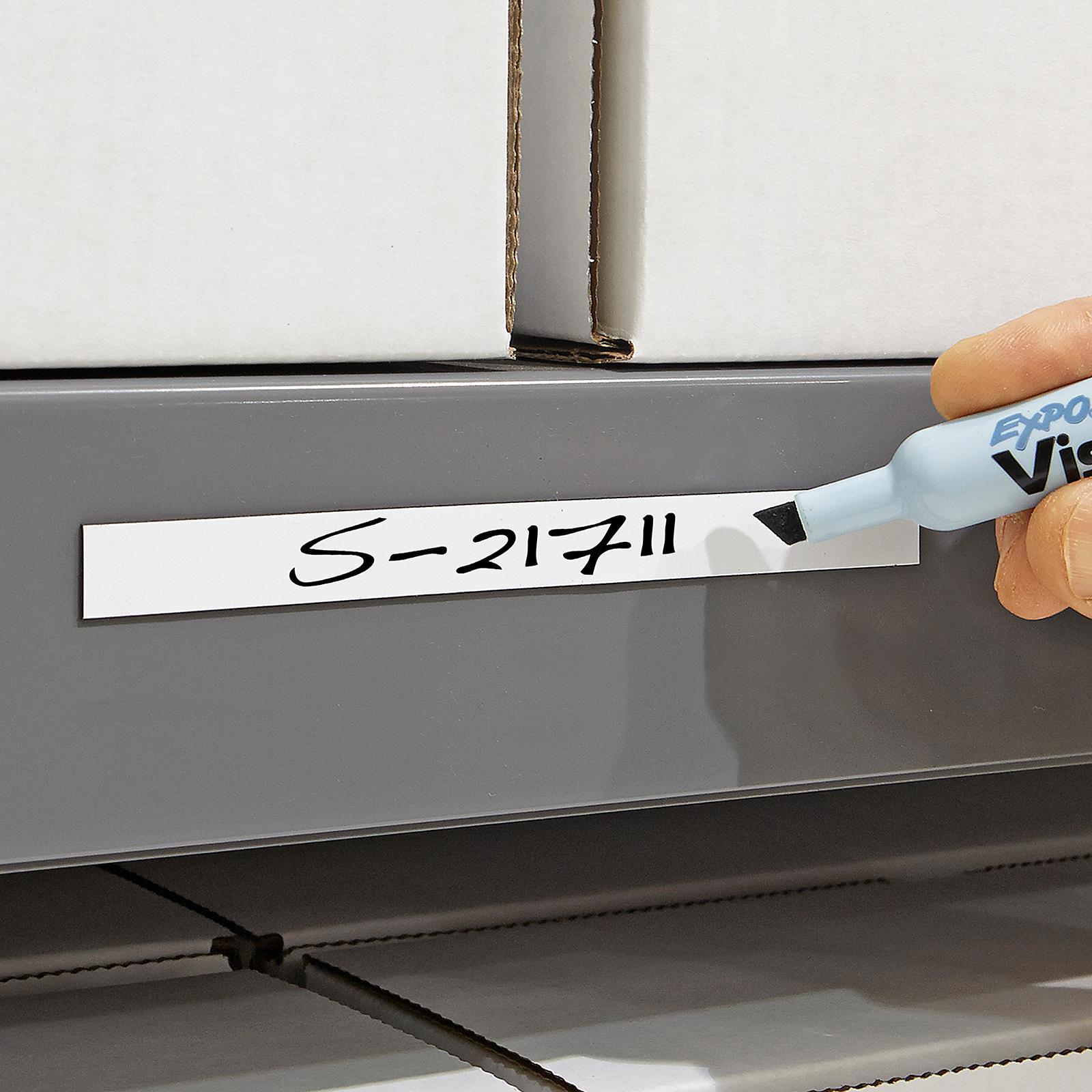 Magnetic Labels on a Roll - White, 1 2