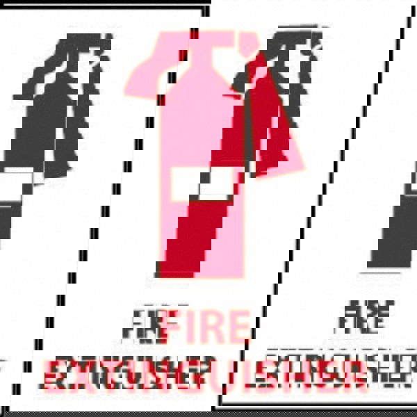 Fire Extinguisher, Pressure Sensitive Vinyl Fire Sign