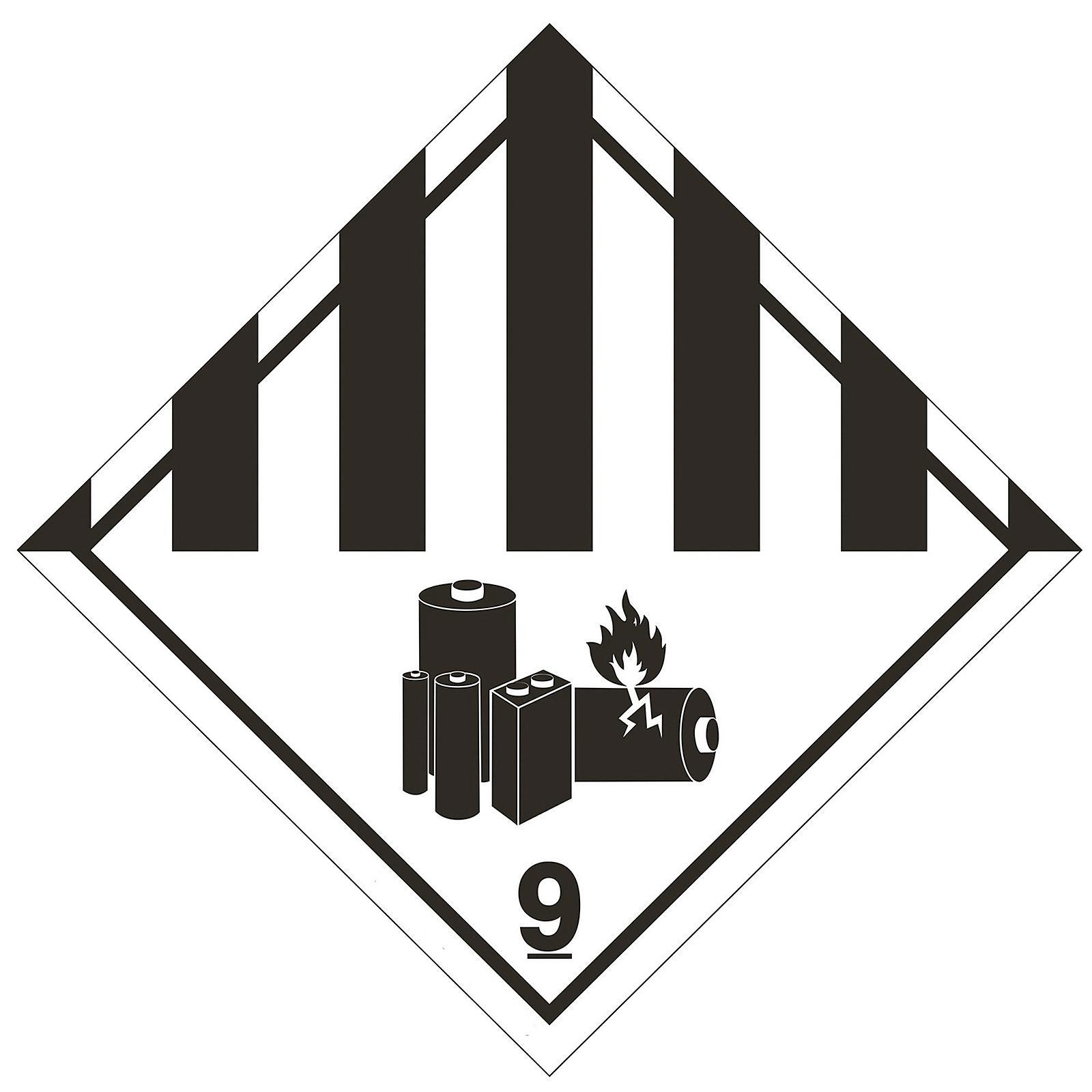 D.O.T. Labels - Lithium Battery, 4 x 4