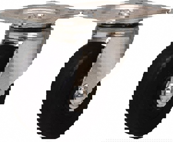 Swivel Top Plate Caster: Hard Rubber, 2-1/2