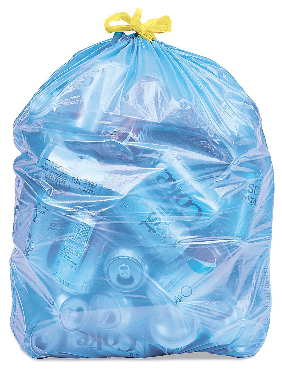 Blue Uline Drawstring Recycling Trash Li