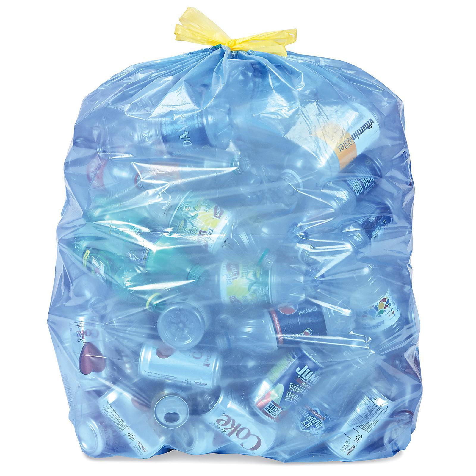 Blue Uline Drawstring Recycling Trash Li