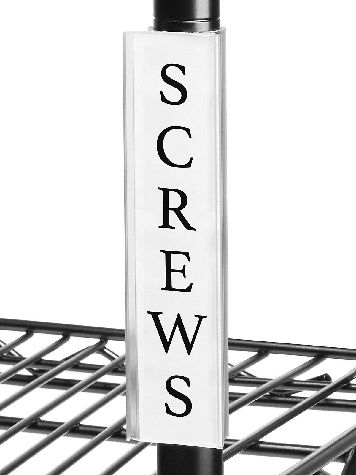 Vertical Wire Shelving Label Holders wit