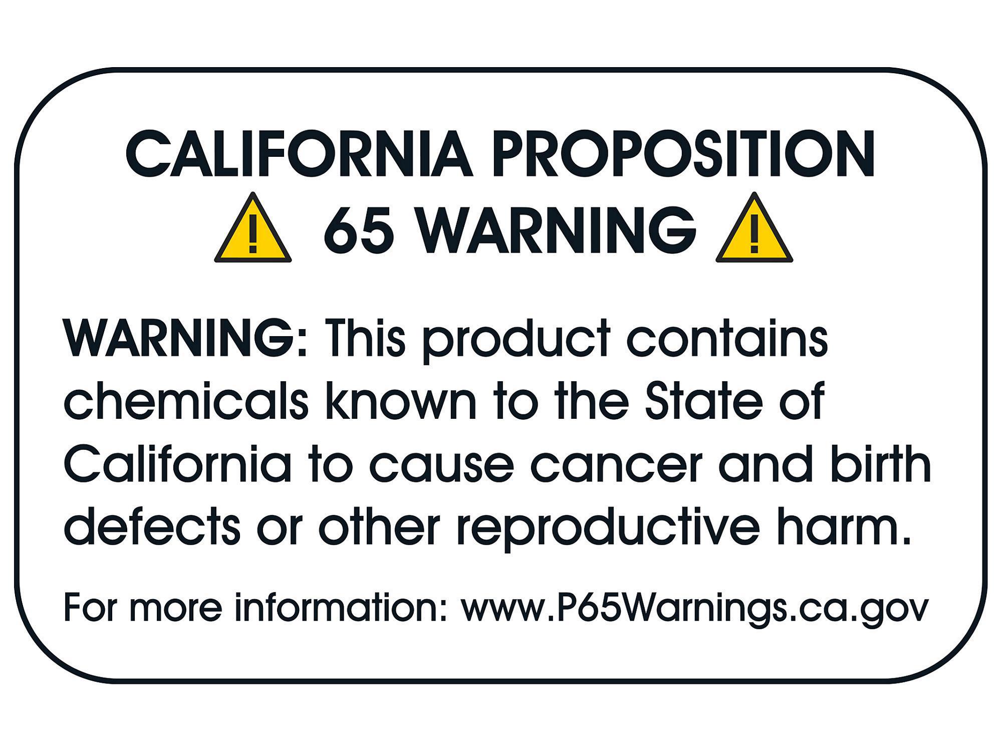 California Prop 65 Labels - Full Generic