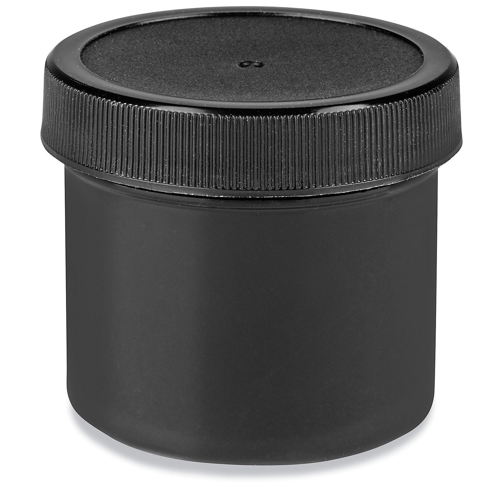 Black Round Wide-Mouth Plastic Jars - 2
