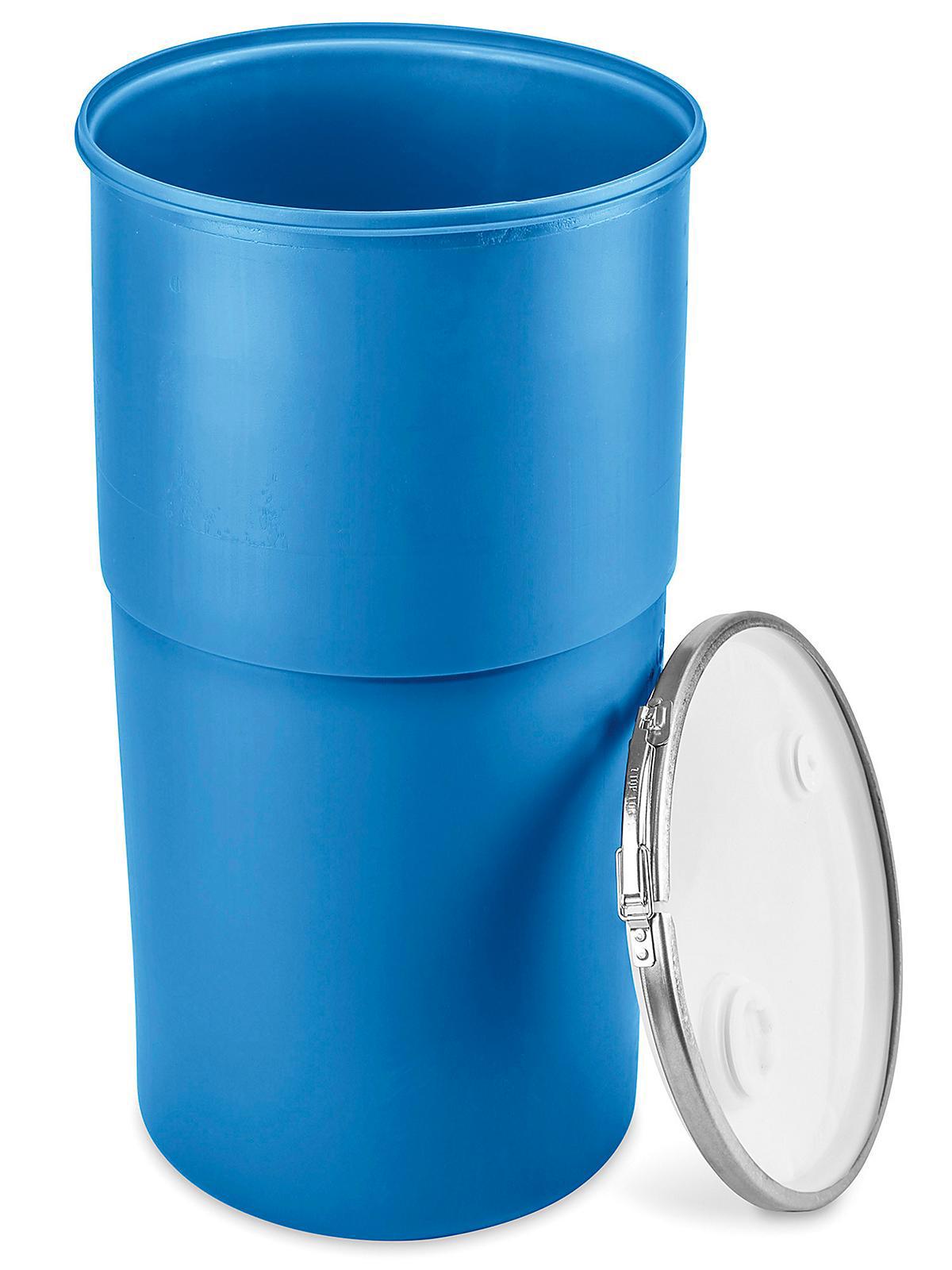 Plastic Drum with Lid - 15 Gallon, Open