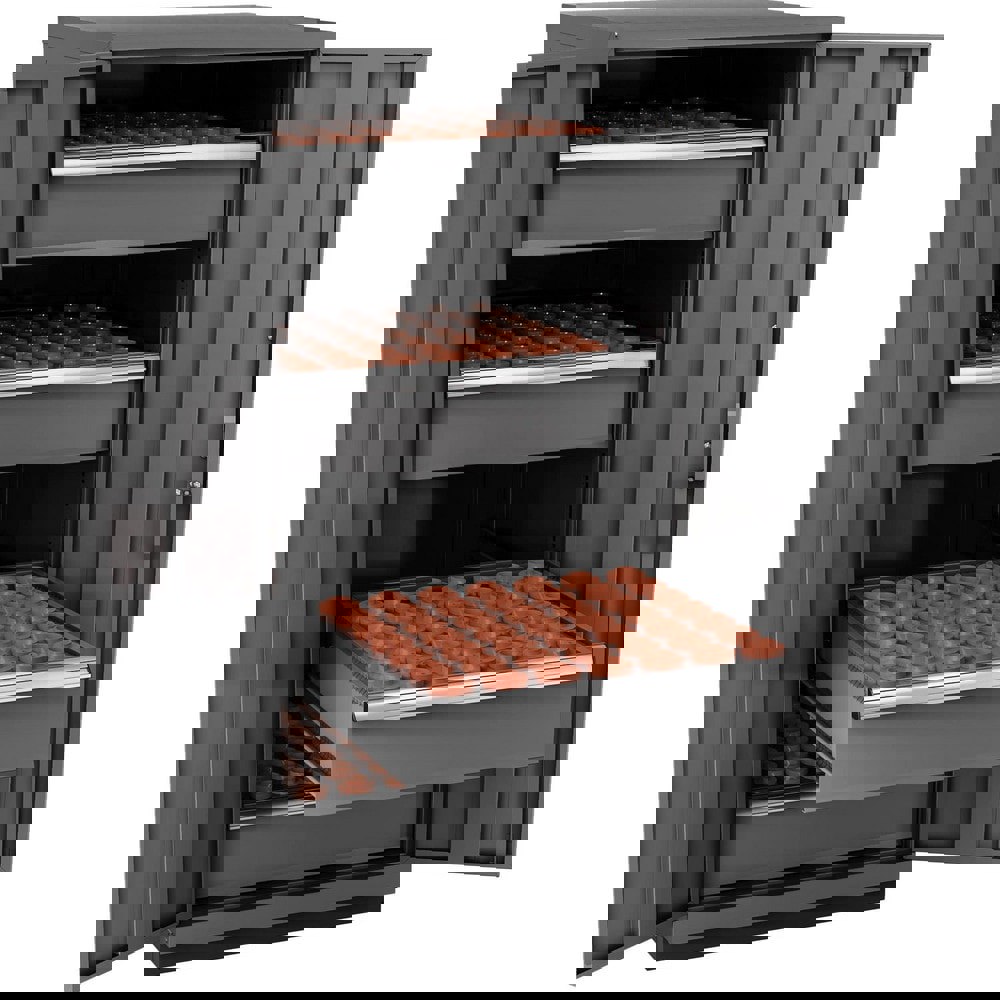 CNC Storage Cabinets; Cabinet Type: Modular ; Taper Size: 40 ; Number Of Doors: 2.000 ; Number Of Drawers: 4.000 ; Color: Dark Gray ; Material: Steel