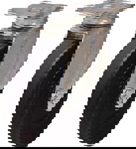 Swivel Top Plate Caster: Hard Rubber, 4