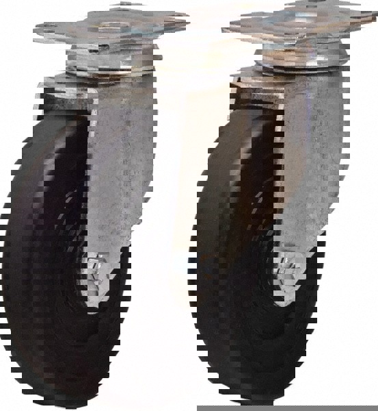 Swivel Top Plate Caster: Hard Rubber, 4