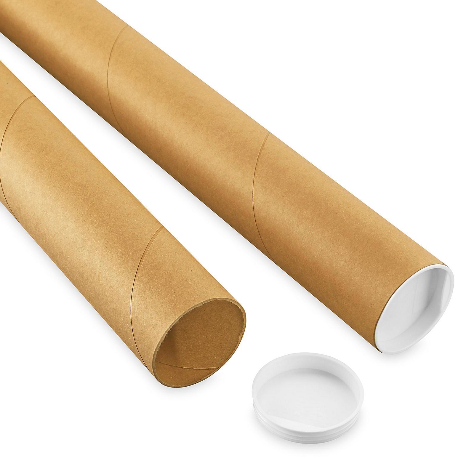 Kraft Mailing Tubes with End Caps - 2 1