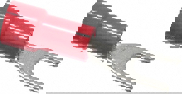 #6 Stud, 22 to 18 AWG Compatible, Fully Insulated, Crimp Connection, Standard Fork Terminal