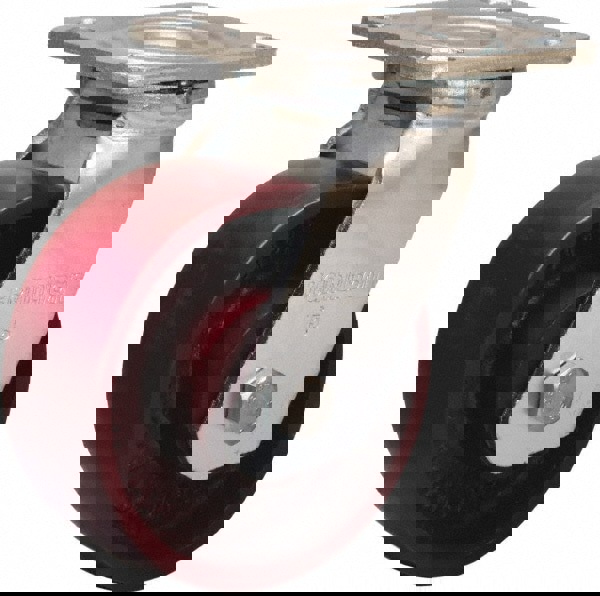 Swivel Top Plate Caster: Cast Iron, 5