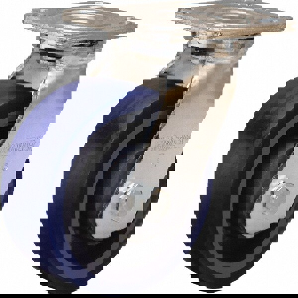 Swivel Top Plate Caster: Polyurethane Mold on to Cast Iron Center, 5