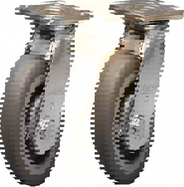 Swivel Top Plate Caster: Rubber Mold on Polyolefin, 5