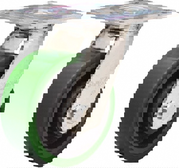 Swivel Top Plate Caster: Polyurethane Mold on to Cast Iron Center, 5