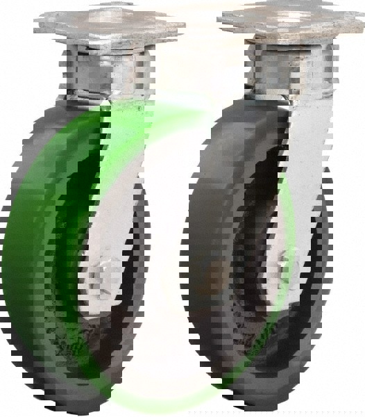 Swivel Top Plate Caster: Polyurethane Mold on to Cast Iron Center, 6