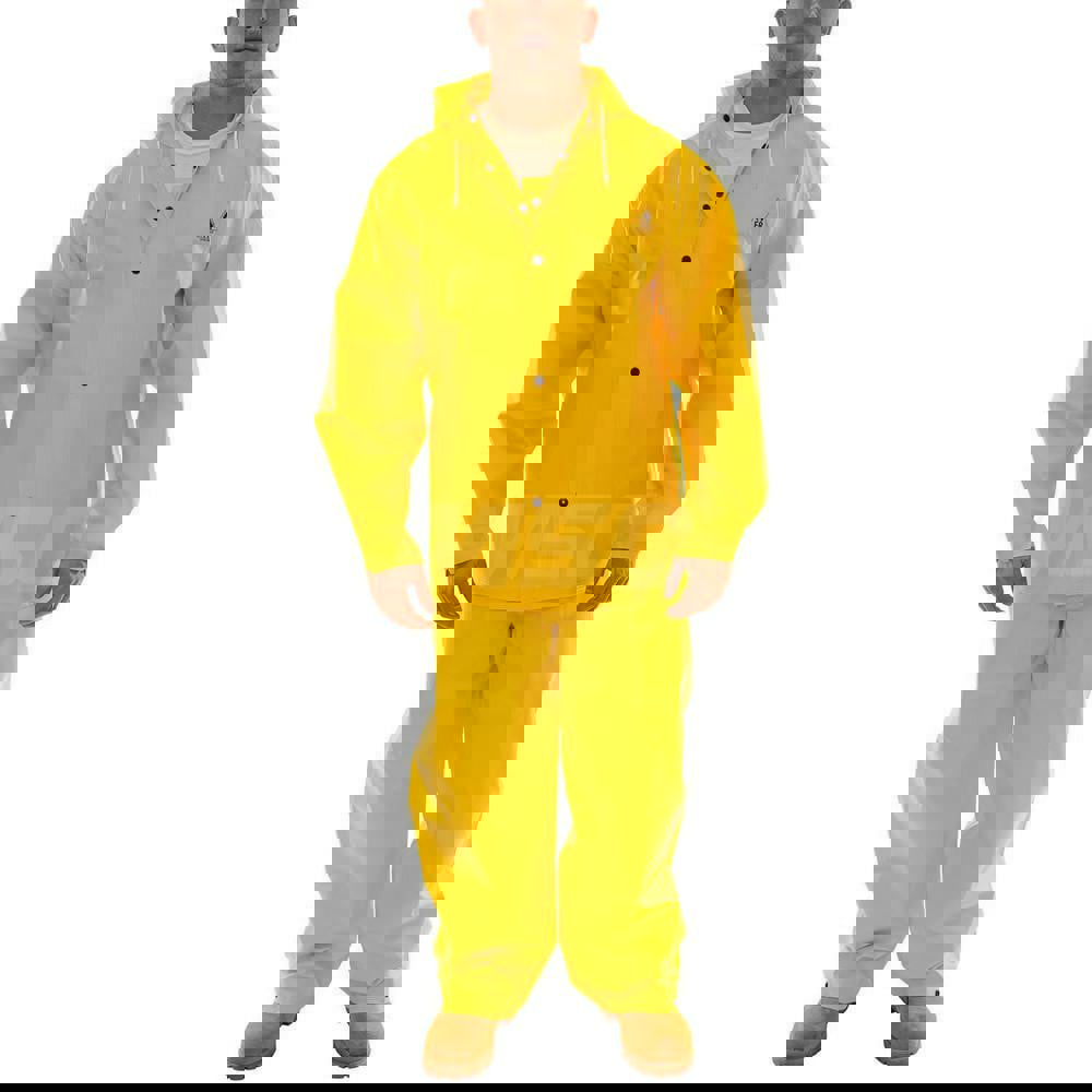 Suit with Bib Overalls: Size S, ASTM D6413, Yellow, PVC