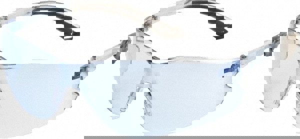 Safety Glass: Scratch-Resistant, Polycarbonate, Blue Lenses, Frameless, UV Protection