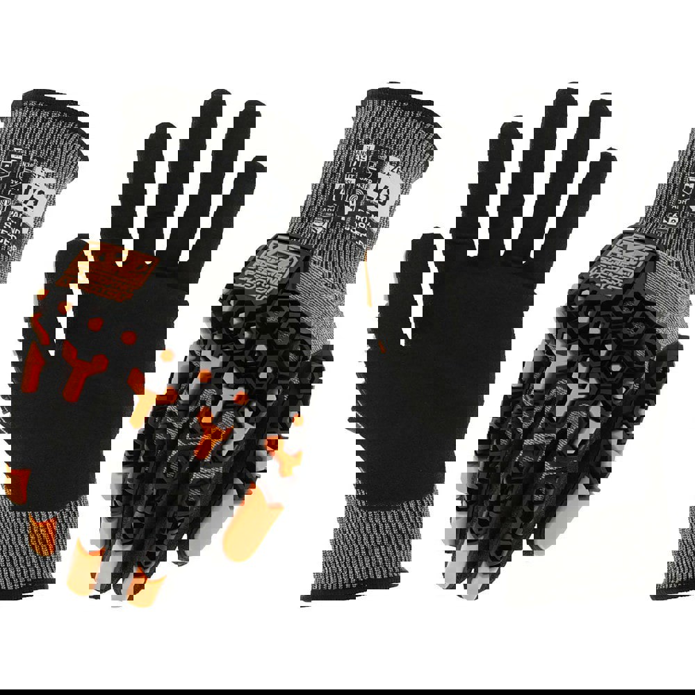 Cut & Puncture Resistant Gloves; Style: Knit ; Coating Material: Nitrile ; Coating Coverage: Palm & Fingertips ; Glove Type: Cut & Abrasion-Resistant ; ANSI/ISEA Cut Resistance Level: A9 ; Primary Material: HPPE Blend