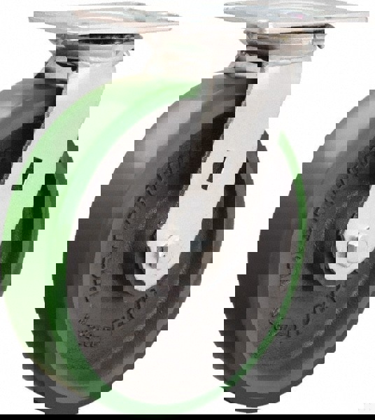 Swivel Top Plate Caster: Polyurethane Mold on to Cast Iron Center, 8