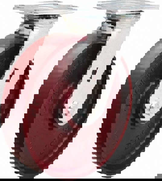 Swivel Top Plate Caster: Cast Iron, 8