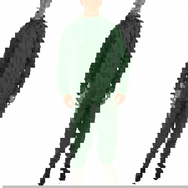 Rain Suit with Pants: Size X-Large, Non-Hazardous Protection, Green, Nylon