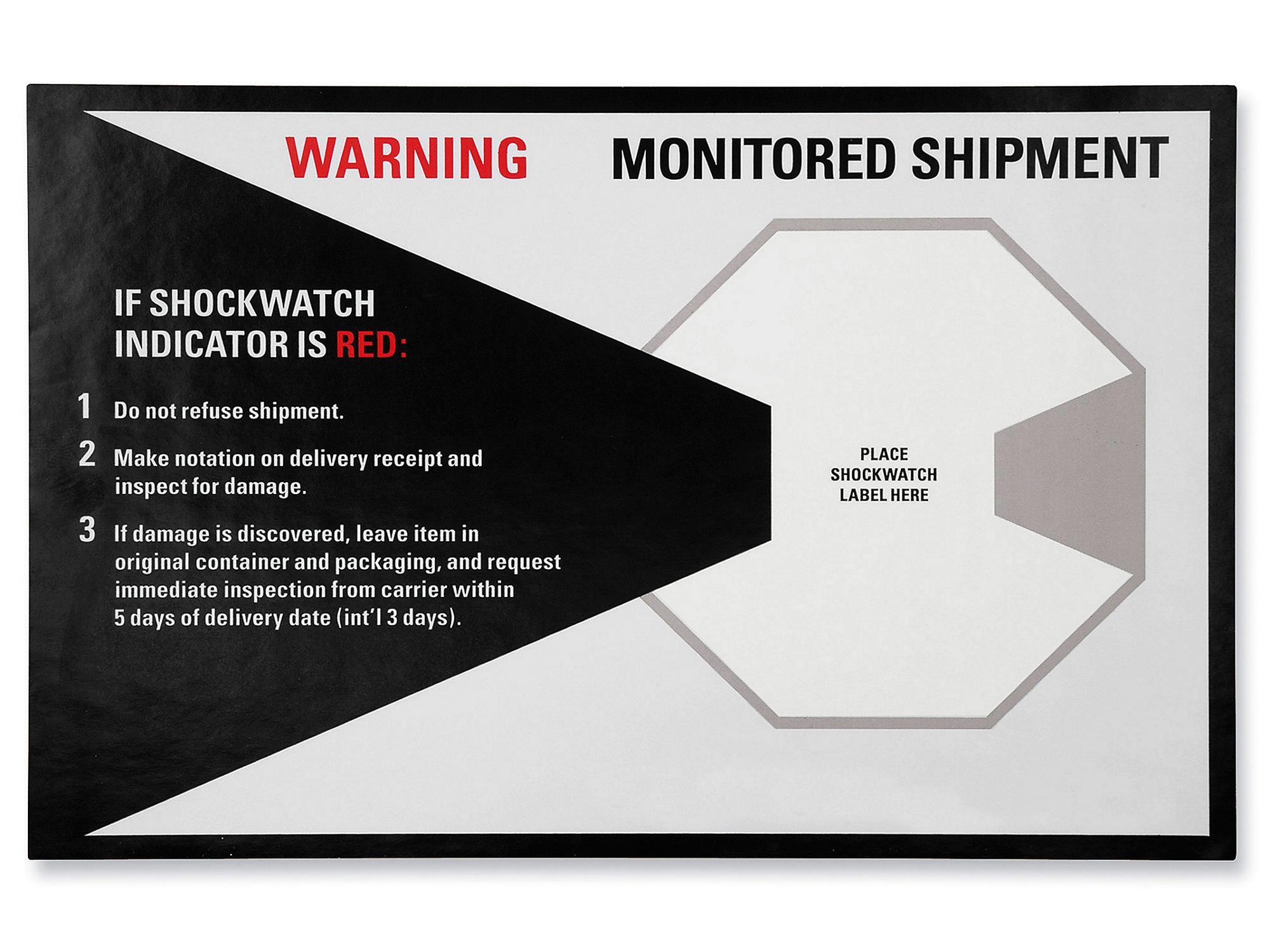ShockWatch Companion Labels. Sold in mu