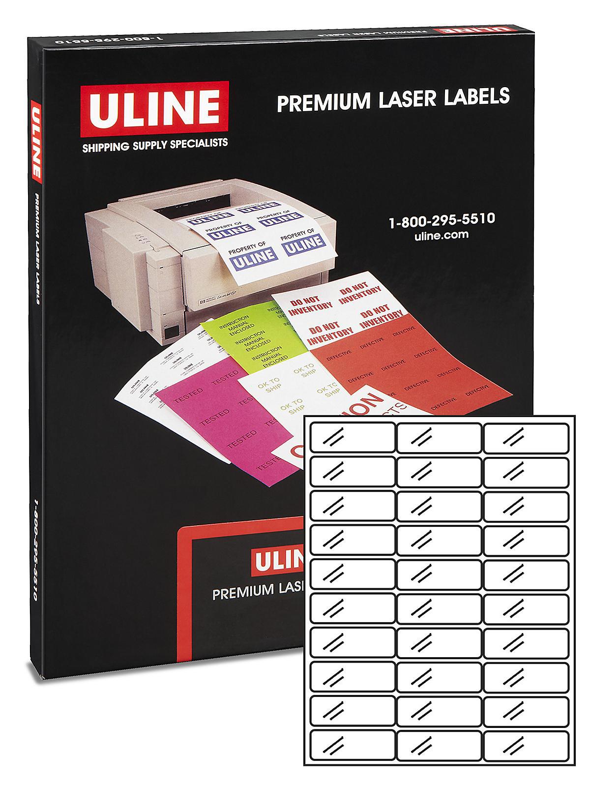 Uline Laser Labels - Clear, 2 5 8 x 1