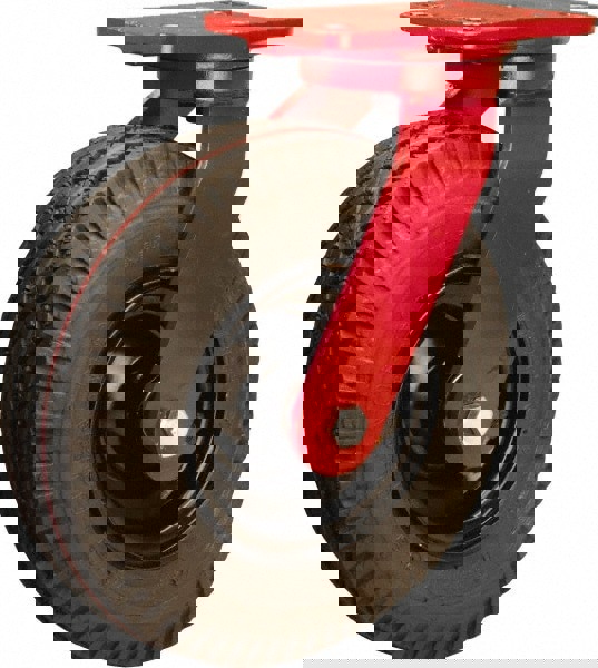 Swivel Top Plate Caster: Rubber, 10