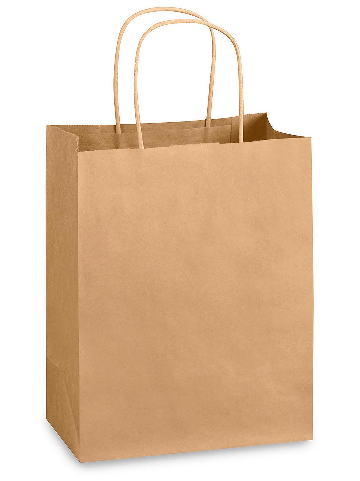 Kraft Paper Shopping Bags - 8 x 4 1 2 x
