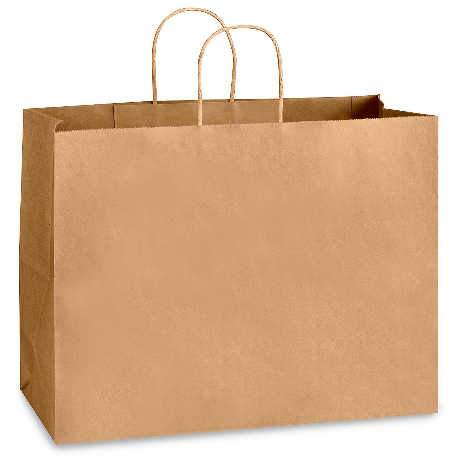 Kraft Paper Shopping Bags - 16 x 6 x 12