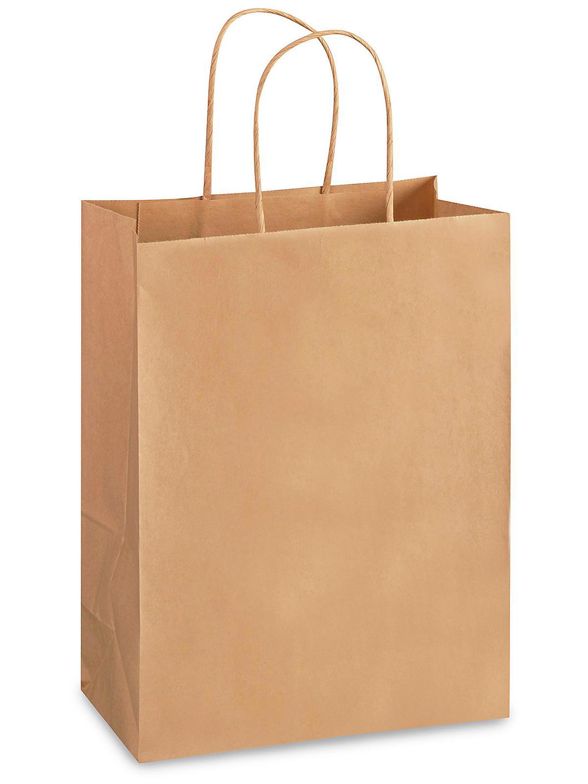 Kraft Paper Shopping Bags - 10 x 5 x 13