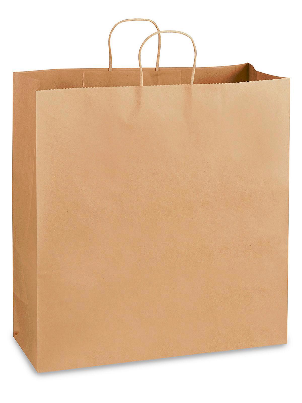 Kraft Paper Shopping Bags - 18 x 7 x 18