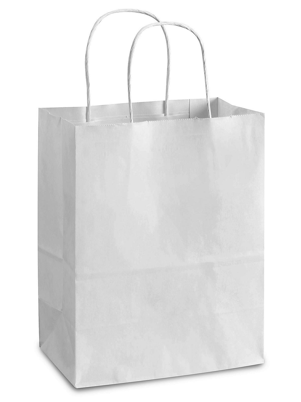 White Paper Shopping Bags - 8 x 4 1 2 x