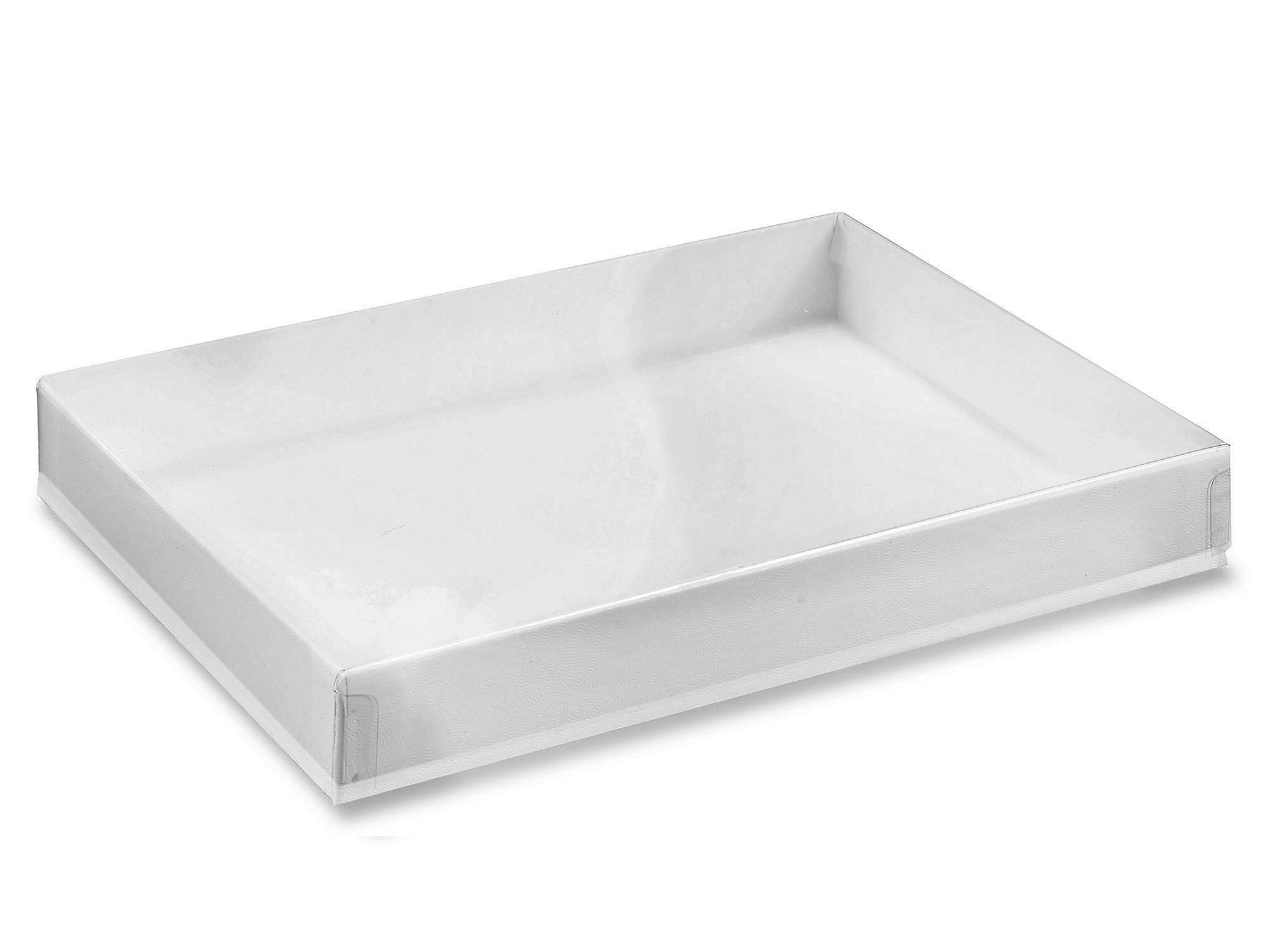 Clear Lid Boxes with White Base - 7 3 8