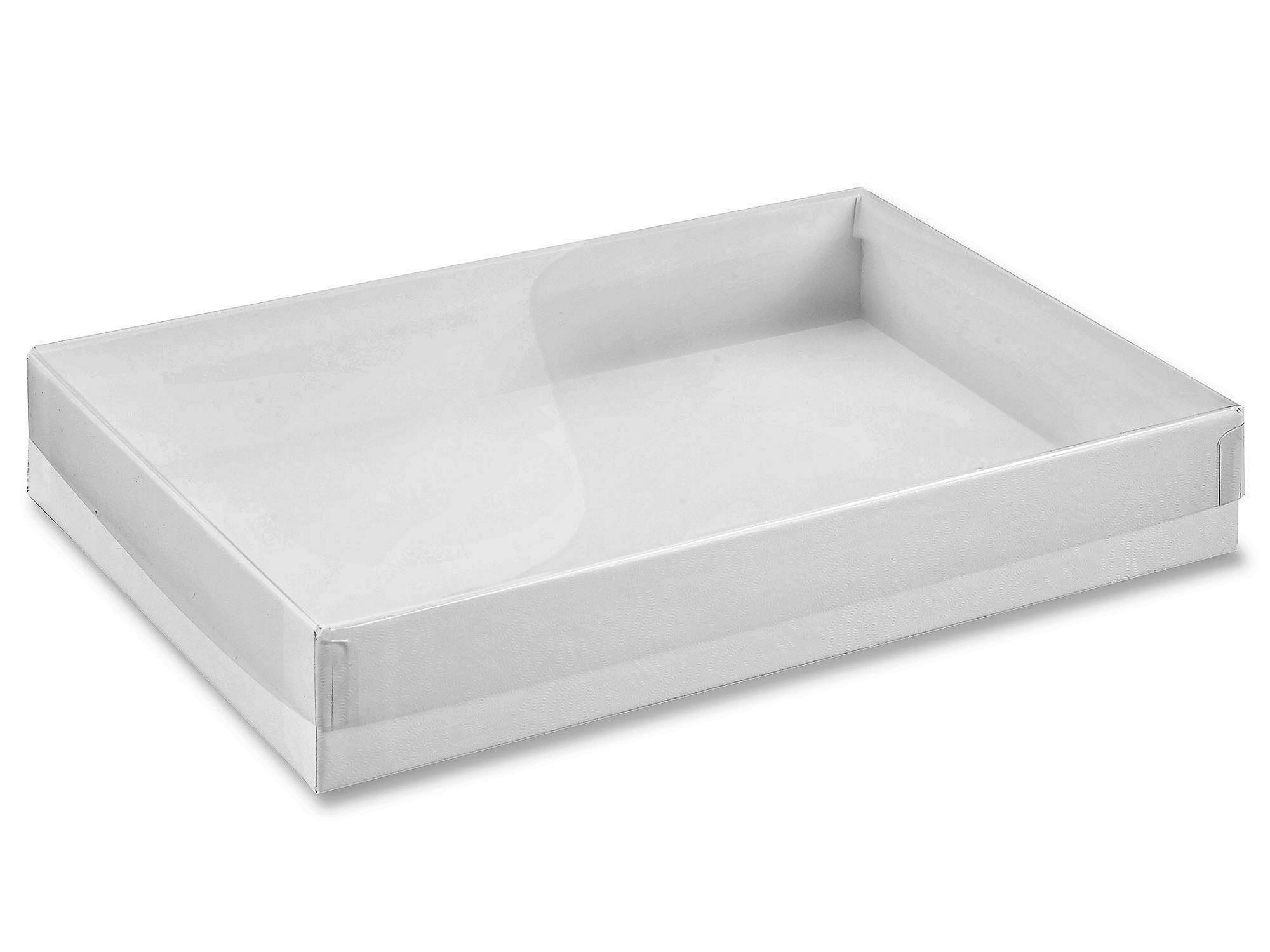 Clear Lid Boxes with White Base - 8 5 8
