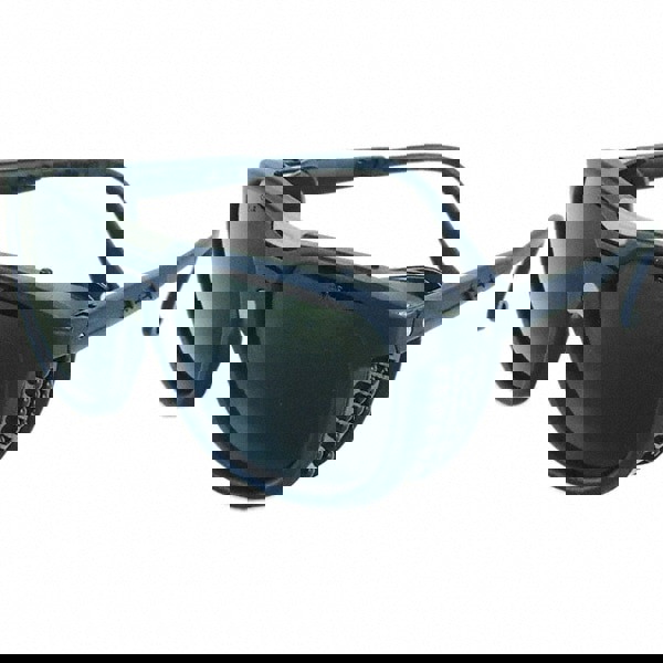 Safety Glass: Scratch-Resistant, Polycarbonate, Green Lenses, Full-Framed, UV Protection