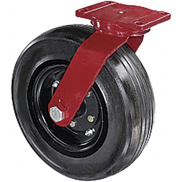 Swivel Top Plate Caster: Rubber, 16